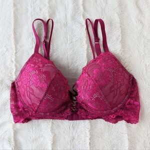 La senza sexy push up lace bra dark roseberry pink 34D